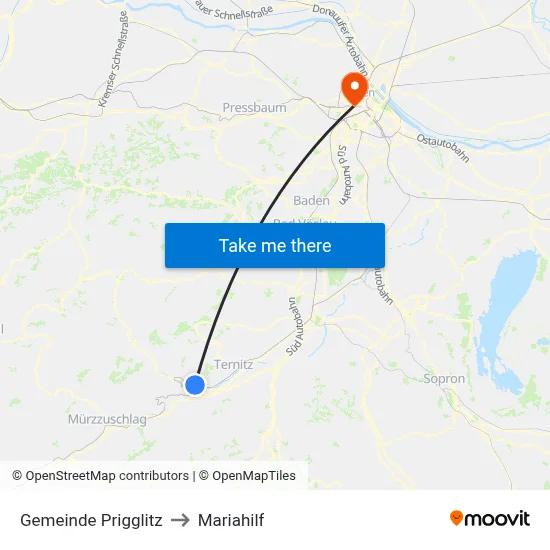 Gemeinde Prigglitz to Mariahilf map