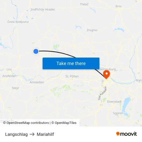 Langschlag to Mariahilf map