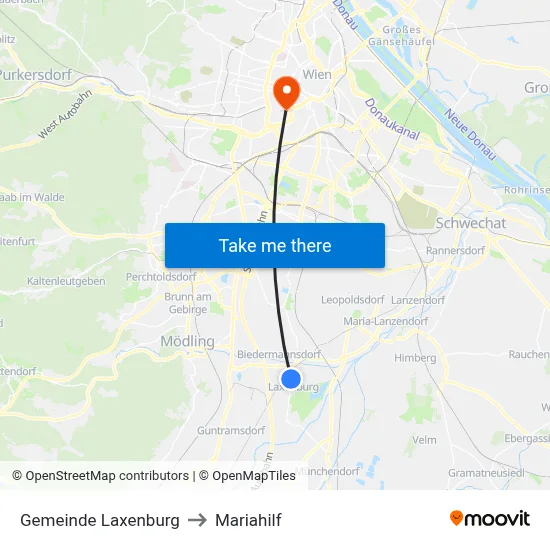 Gemeinde Laxenburg to Mariahilf map