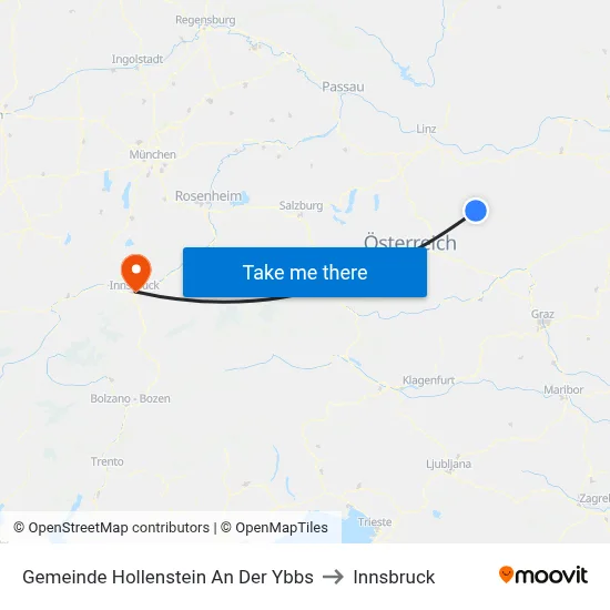 Gemeinde Hollenstein An Der Ybbs to Innsbruck map