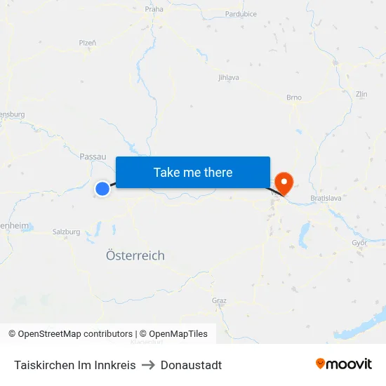 Taiskirchen Im Innkreis to Donaustadt map