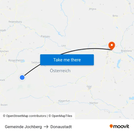 Gemeinde Jochberg to Donaustadt map