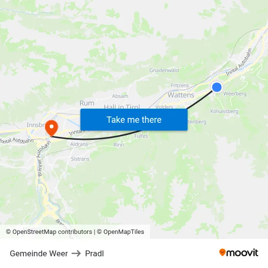 Gemeinde Weer to Pradl map