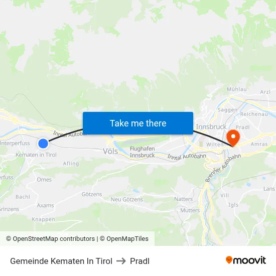 Gemeinde Kematen In Tirol to Pradl map