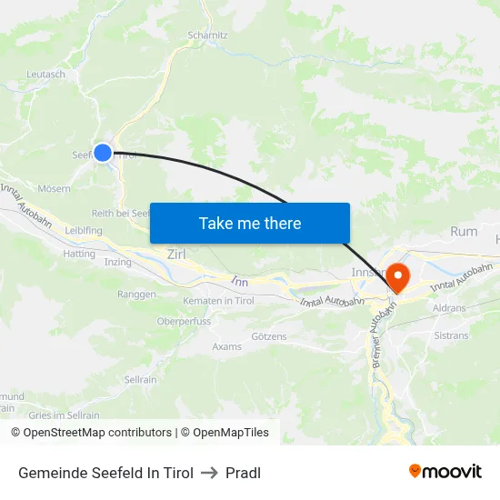 Gemeinde Seefeld In Tirol to Pradl map