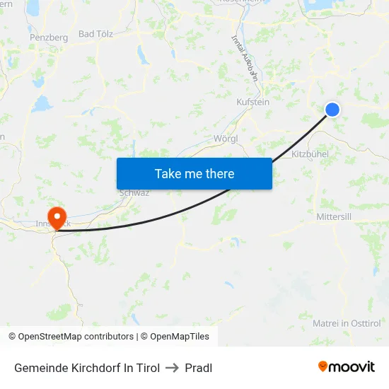 Gemeinde Kirchdorf In Tirol to Pradl map