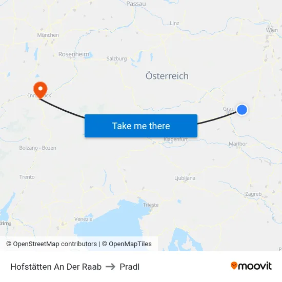 Hofstätten An Der Raab to Pradl map