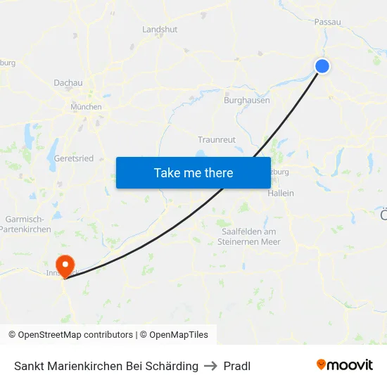 Sankt Marienkirchen Bei Schärding to Pradl map