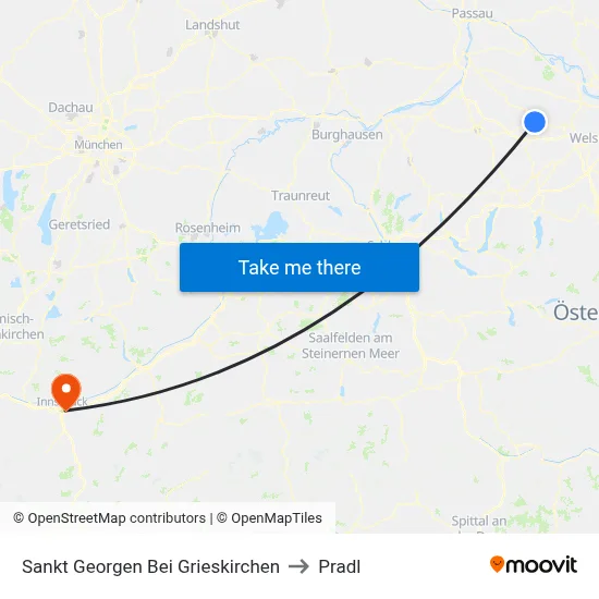 Sankt Georgen Bei Grieskirchen to Pradl map