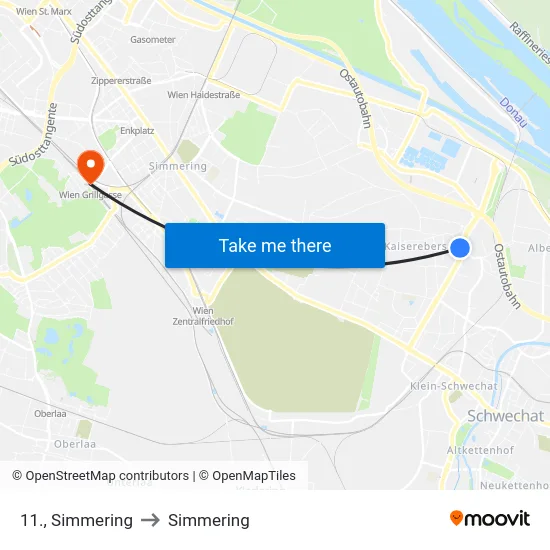 11., Simmering to Simmering map