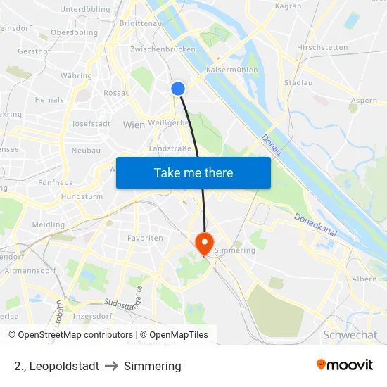 2., Leopoldstadt to Simmering map