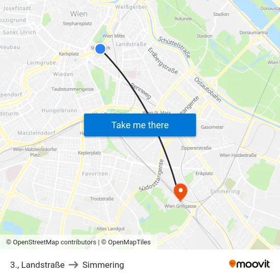 3., Landstraße to Simmering map