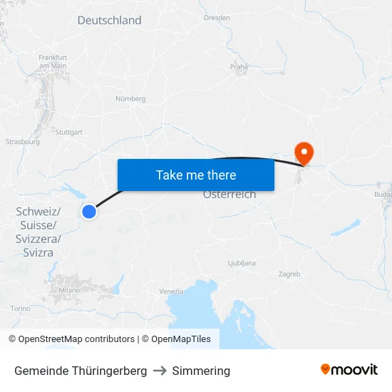 Gemeinde Thüringerberg to Simmering map