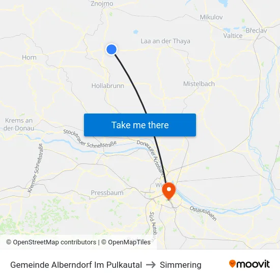 Gemeinde Alberndorf Im Pulkautal to Simmering map