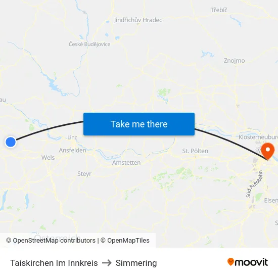 Taiskirchen Im Innkreis to Simmering map