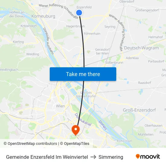 Gemeinde Enzersfeld Im Weinviertel to Simmering map