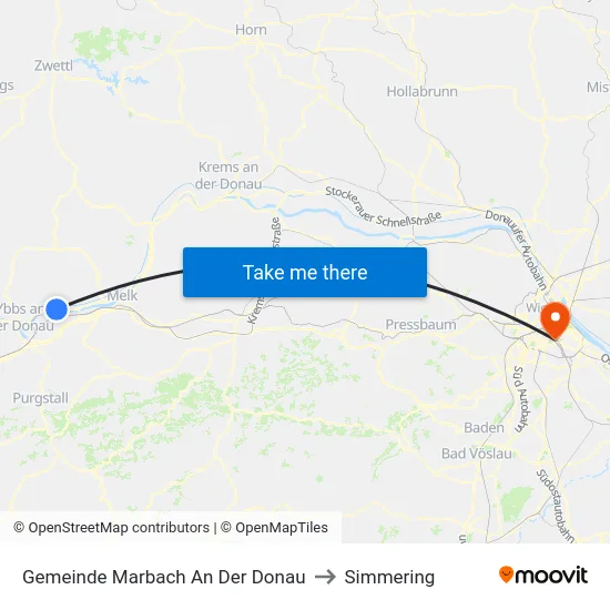 Gemeinde Marbach An Der Donau to Simmering map