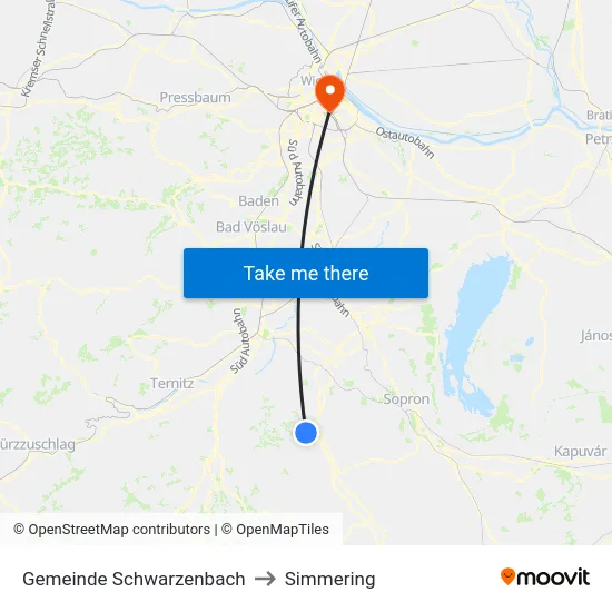Gemeinde Schwarzenbach to Simmering map