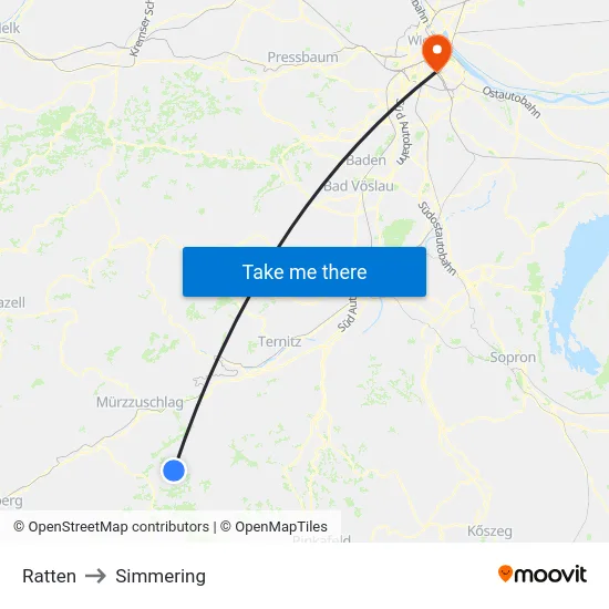 Ratten to Simmering map
