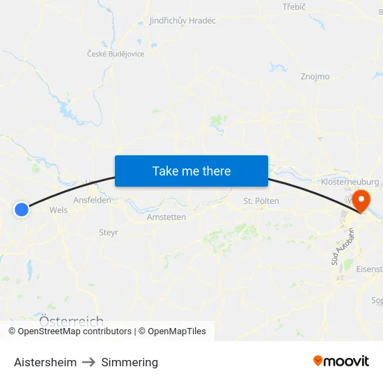 Aistersheim to Simmering map