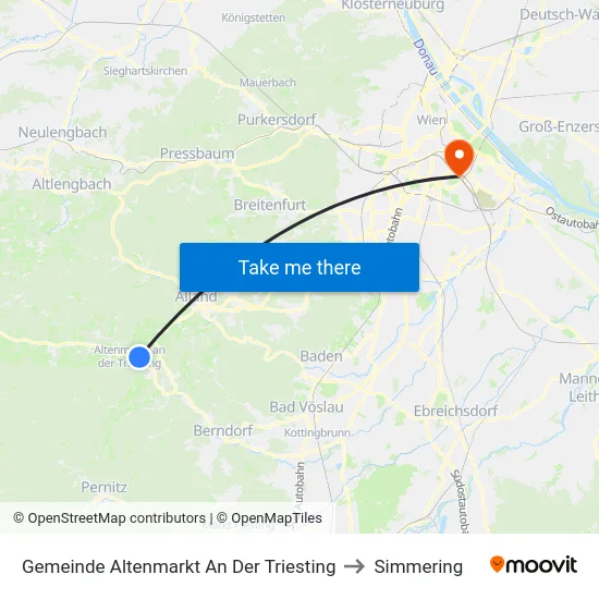 Gemeinde Altenmarkt An Der Triesting to Simmering map