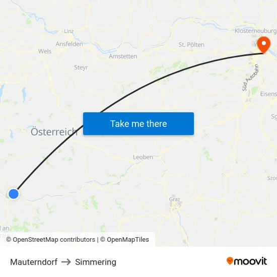Mauterndorf to Simmering map