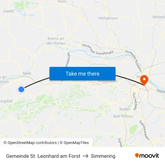 Gemeinde St. Leonhard am Forst to Simmering map