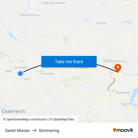 Sankt Marien to Simmering map