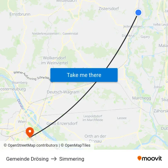 Gemeinde Drösing to Simmering map