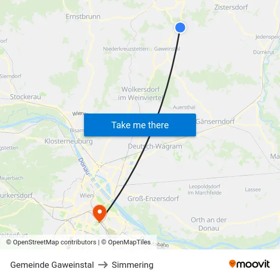 Gemeinde Gaweinstal to Simmering map