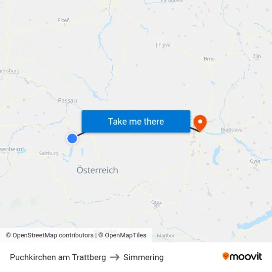 Puchkirchen am Trattberg to Simmering map