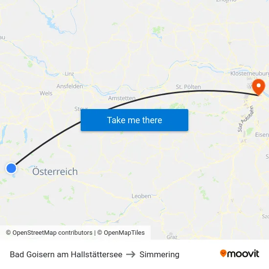 Bad Goisern am Hallstättersee to Simmering map
