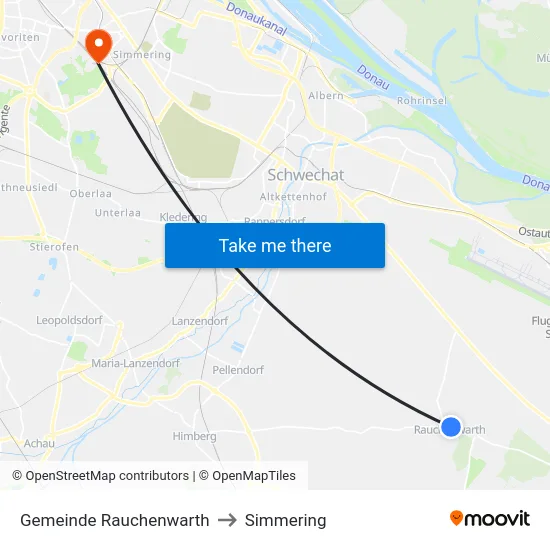 Gemeinde Rauchenwarth to Simmering map