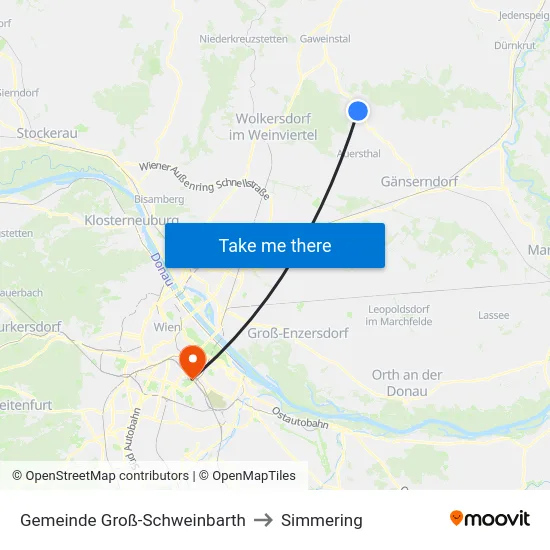 Gemeinde Groß-Schweinbarth to Simmering map