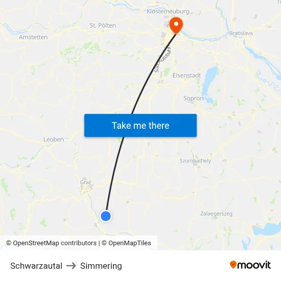 Schwarzautal to Simmering map