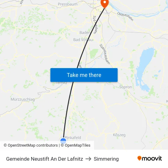 Gemeinde Neustift An Der Lafnitz to Simmering map