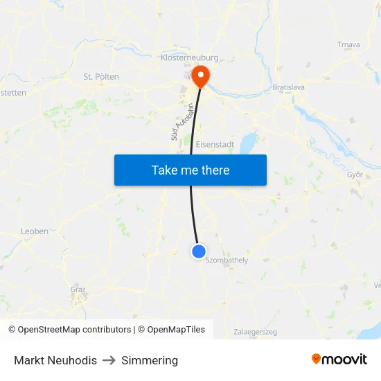 Markt Neuhodis to Simmering map