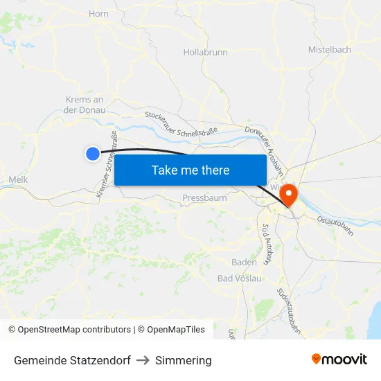 Gemeinde Statzendorf to Simmering map