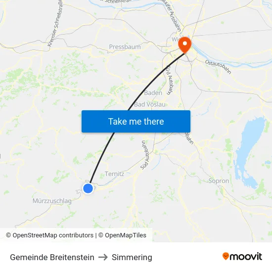 Gemeinde Breitenstein to Simmering map