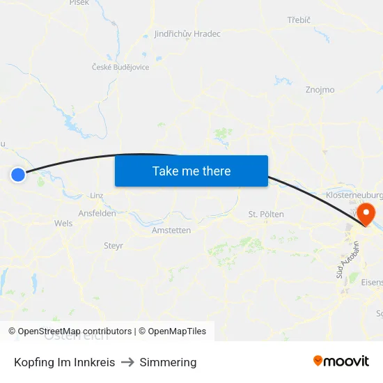 Kopfing Im Innkreis to Simmering map