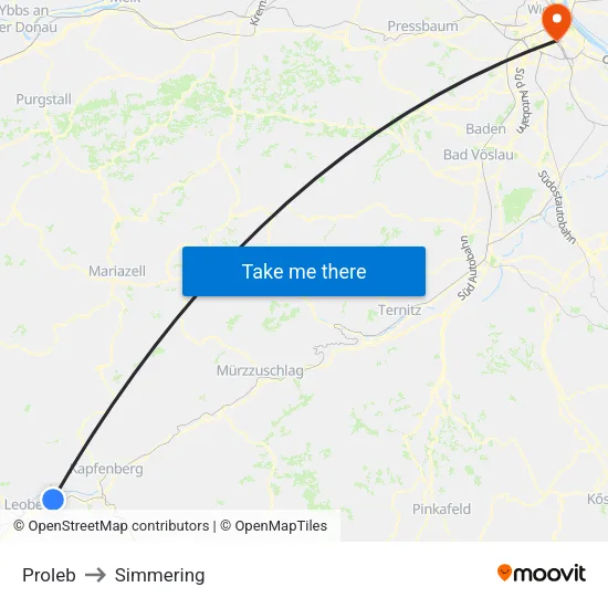 Proleb to Simmering map