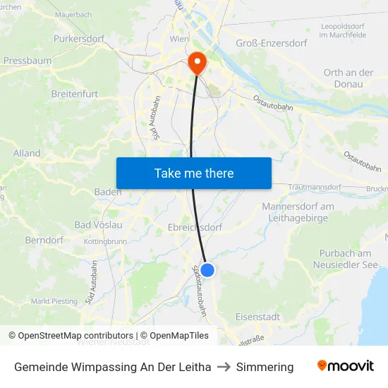 Gemeinde Wimpassing An Der Leitha to Simmering map