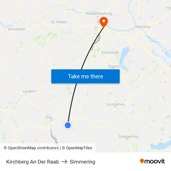 Kirchberg An Der Raab to Simmering map