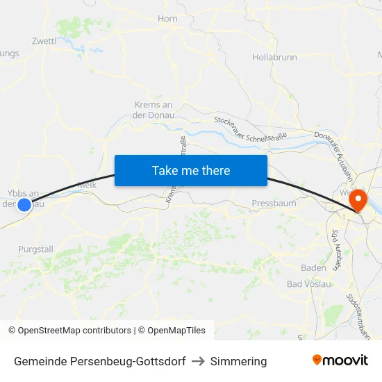 Gemeinde Persenbeug-Gottsdorf to Simmering map
