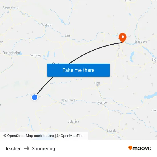 Irschen to Simmering map
