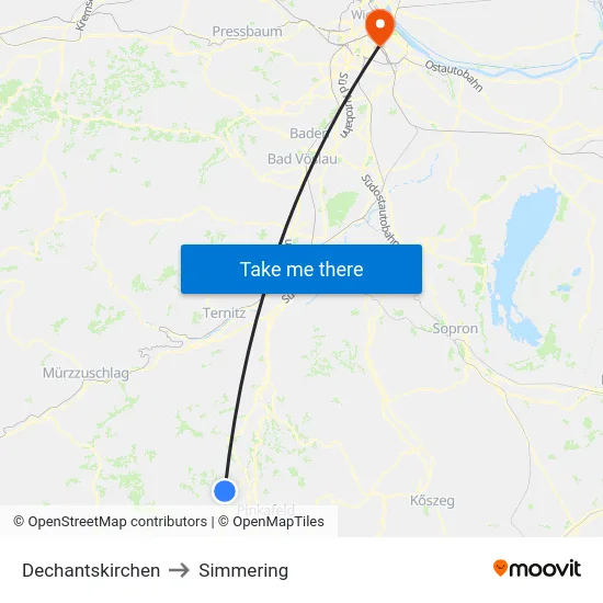 Dechantskirchen to Simmering map