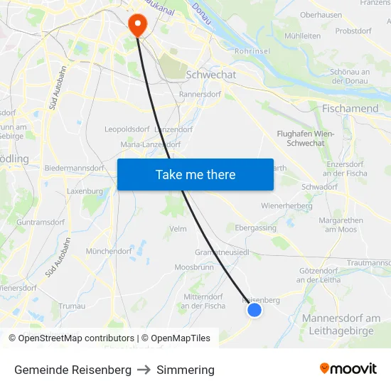 Gemeinde Reisenberg to Simmering map