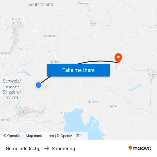 Gemeinde Ischgl to Simmering map