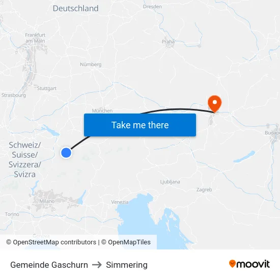 Gemeinde Gaschurn to Simmering map