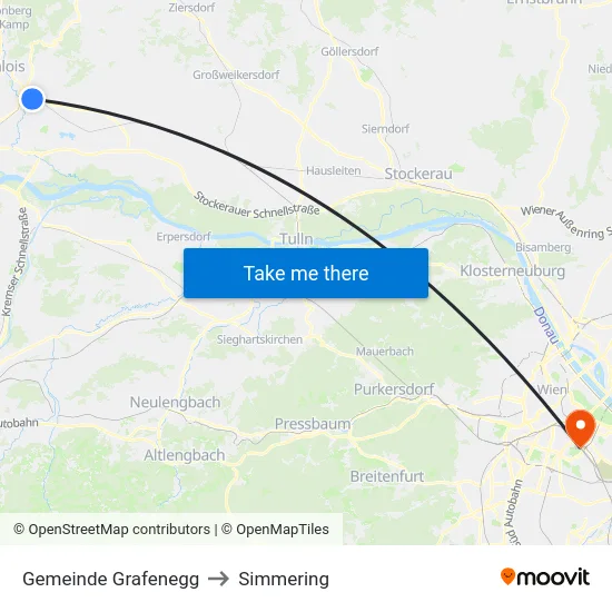 Gemeinde Grafenegg to Simmering map